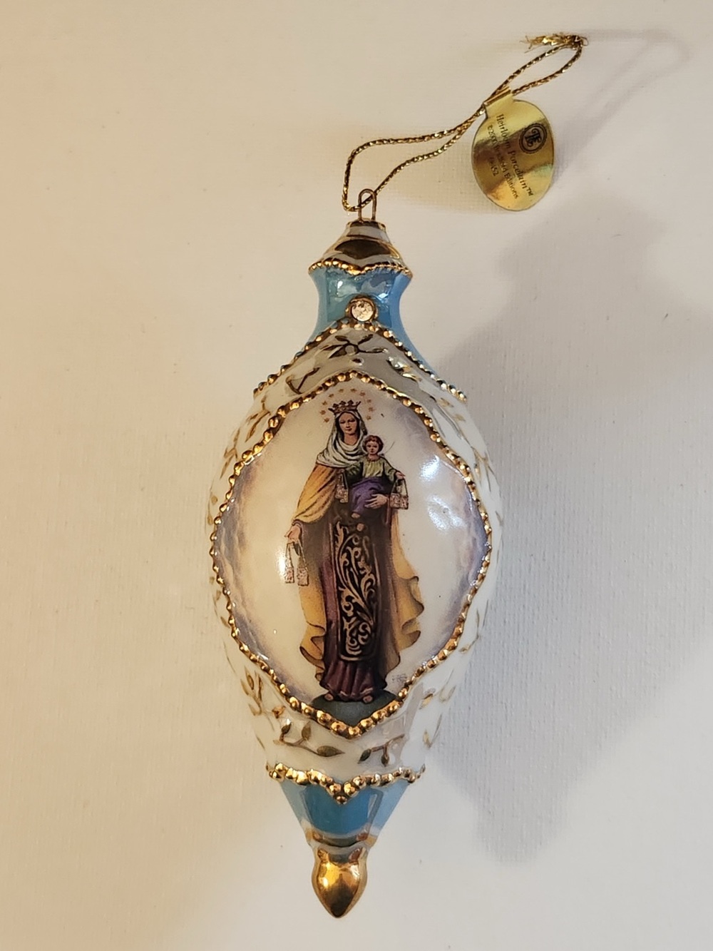 Bradford Editions Visions of Mary Ornament Our Lady of Mount Carmel 68452 Rare